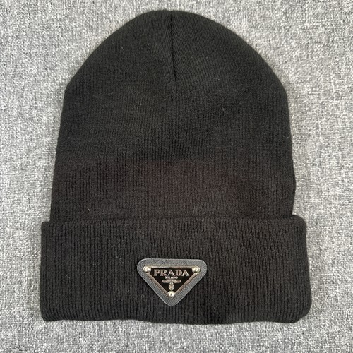 Black knit beanie hat prada - knit,