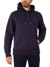 GANT Uomo Felpa con cappuccio pullover normale, Blu