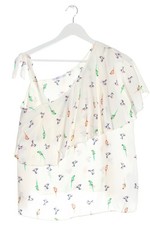 EDC Top monospalla Donna Top Taglia IT 46 bianco-turchese-arancione chiaro