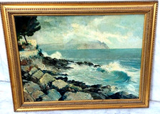 pittore MARIO REVIGLIONE-MARINA LIGURE A LEVANTE-NERVI-GENOVA