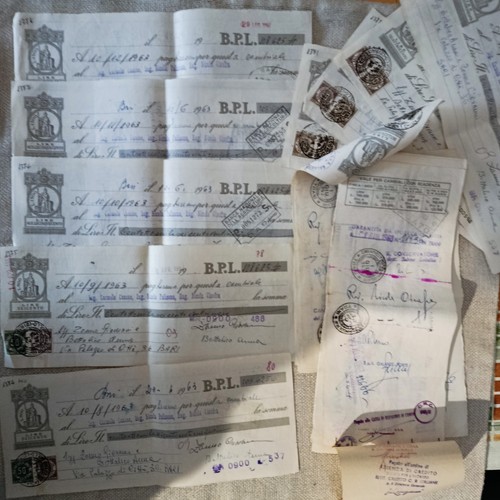 Lotto cambiali anni - anni, 60
