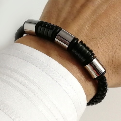 Bracciale pelle uomo con - uomo,