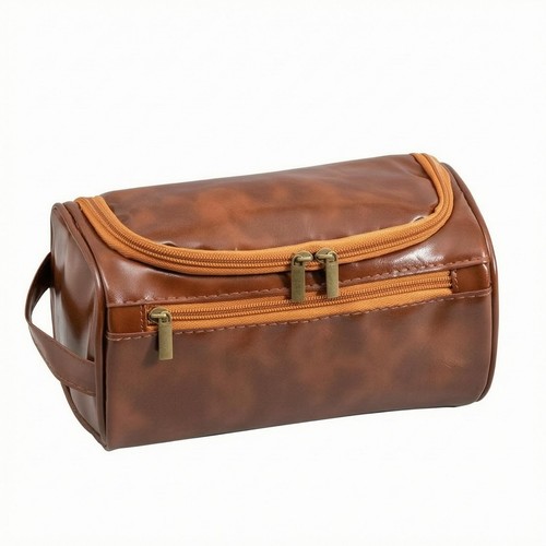 Borsa trucco con manici pelle - con,