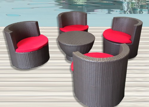 Tavolo sedie rattan marrone - rattan,