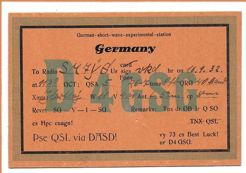Qsl radio sperimentale tedesca - qsl,