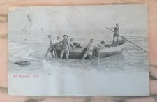 PESCATORI CHE TIRANO IN SECCO LA BARCA 1909 FOTOCARTOLINA ALTEROCCA-TERNI N.913