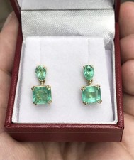 Orecchini oro 14 kt smeraldo