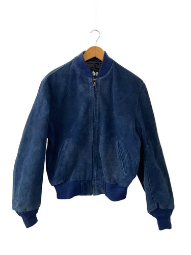 Giacca schott scamosciata blu - scamosciata,