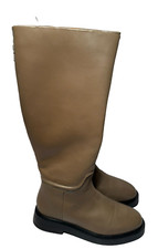 Stivali al ginocchio John Lewis in pelle UK 7/40 Tallister verde full zip tacco basso