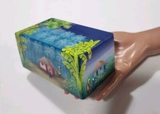 🇭🇹 Scatola portagioie in legno haitiana FLEUR DE CANNE haitiana dipinta a mano VILLAGGIO 