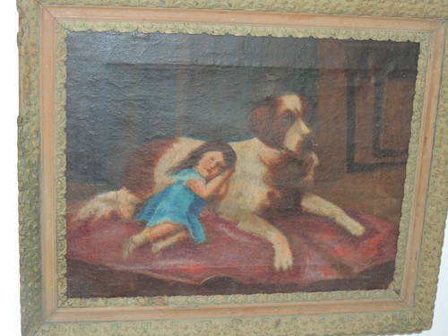 Antico dipinto olio tela - antico,