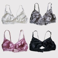 Reggiseno donna raso lucido seta lingerie bralette ultrasottile senza fili top/intimo