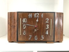 Orologio Art Deco Anni 30 Orologio Da Tavolo In Legno. Con Chiave Per Carica