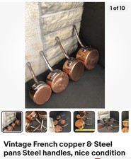 Vintage French copper & Steel