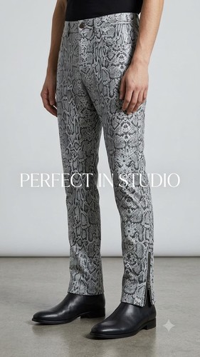 Pantaloni uomo pelle stampa