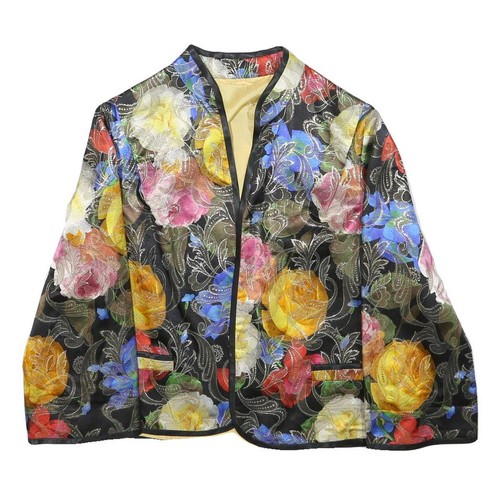 Giacca donna nera floreale - nera,