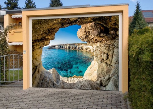 Murales porta garage - 3d, pietra