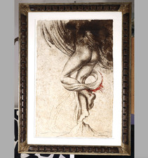 OMAR GALLIANI: CHINA SU CARTA DI RISO 100X70 PUBBLICATA IN TRE LIBRI CON CORNICE