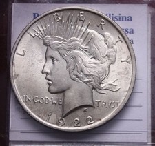 NL* USA 1 DOLLARO ARGENTO SILVER PEACE 1922 conservazione top price SUPER LUSTRO