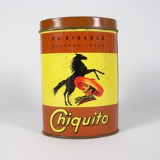 U647 SCATOLA BARATTOLO DI IN LATTA SIGARI CHIQUITO VINTAGE TIN BOX CIGARES VUOTA