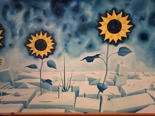 Quadro grande dipinto olio su