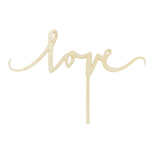 Cake topper legno - legno, scritta