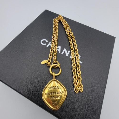 Chanel gold necklace logotype - chanel,