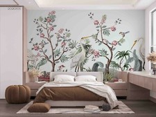 Carta da parati floreale gru