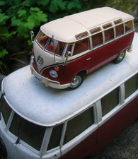 VW Volkswagen T1 Samba bus 1/43 sterzabile transporter minibus bulli rosso boxed