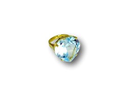Anello con Oro 18kt in 750 da Donna con Pietra di Topazio IDR a cuore Ring Gold