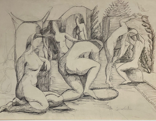 Grande disegno cubista - disegno, firmato