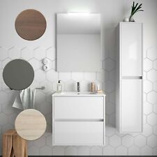 ARREDO BAGNO MOBILE SOSPESO MODERNO LEGNO 70 LAVABO SPECCHIERA LAMPADA COLONNA