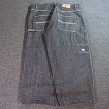 Jeans PNB Nation gamba larga falegname hip hop Y2k denim nero 44x29