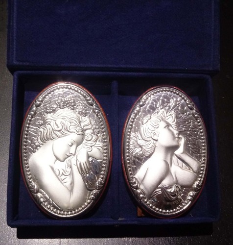 Coppia figure dame argento - dame,
