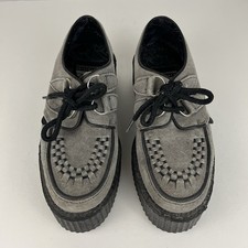 Scarpe Creepers Vintage Underground Grigio Scamosciato Donna US6 UK4 Inghilterra