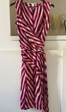 RIBASSO!! Magnifico abito Diane Von Furstenberg seta fucsia nero t.2 valore 450€