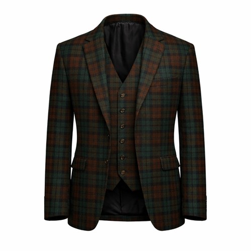 Giacca tartan orologio marrone
