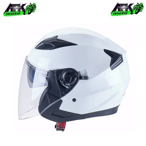Casco jet bianco lucido doppia - lucido,