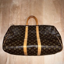 BORSA BORSONE VINTAGE LOUIS VUITTON KEEPALL 50 MONOGRAM LOGO DESIGNER TELA MARRONE