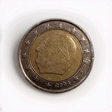 2 EURO BELGIO 2004 ERRORI DI CONIO SU ENTRAMBI I LATI  CON ESCRESCENZE SUL VOLTO