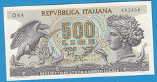 1966 italy 500 lire note - 500,