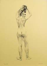 MESSINA FRANCESCO-Litografia- "Ballerina nuda di schiena"