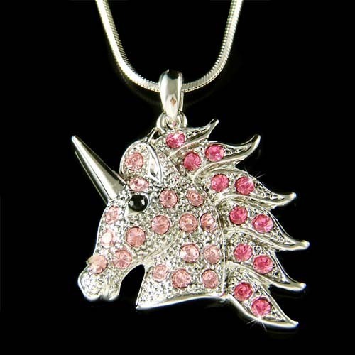 Collana unicorno rosa con - di,
