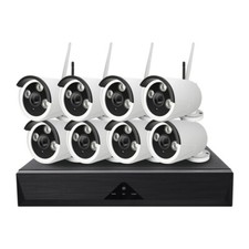 KIT VIDEOSORVEGLIANZA ESTERNO WIRELESS DVR NVR 8 CANALI 8 TELECAMERE WIRELESS