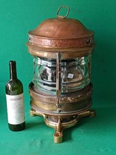 ANTICO FANALE TESTA D'ALBERO BARBIER BENARD & TURENNE 1913 OTTONE E RAME. CK16