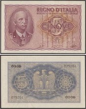 5 LIRE 1944 IMPERIALE - VITTORIO EMANUELE III FDS/UNC FIOR DI STAMPA