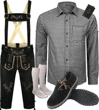 Set costumi tradizionali da uomo set costumi tradizionali pantaloni di pelle 6 pezzi pantaloni camicia scarpe SHLSH03