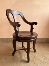 Sedia In legno Massello Girevole per scrivania ufficio altezza seduta 47 cm