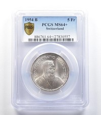 1954 B Svizzera 5 franchi