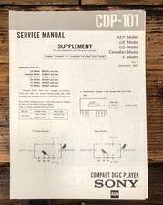 Sony CDP-101 Lettore CD Supp. Manuale di servizio *originale*